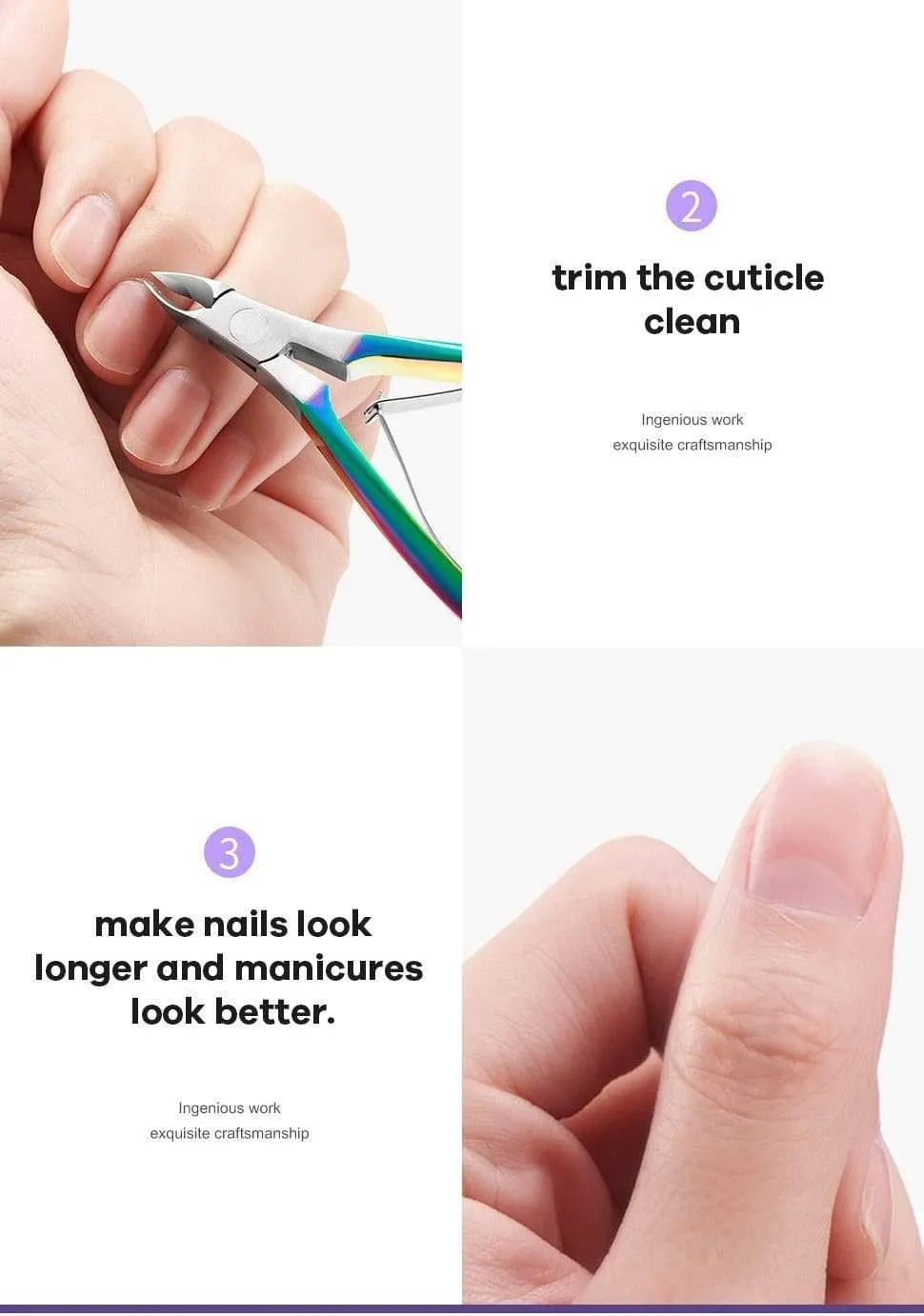 Nail Cuticle Nipper Cutter Pusher Professional Manicure Scissors Sharp Clippers Gel Art Pedicure Tools  Remover