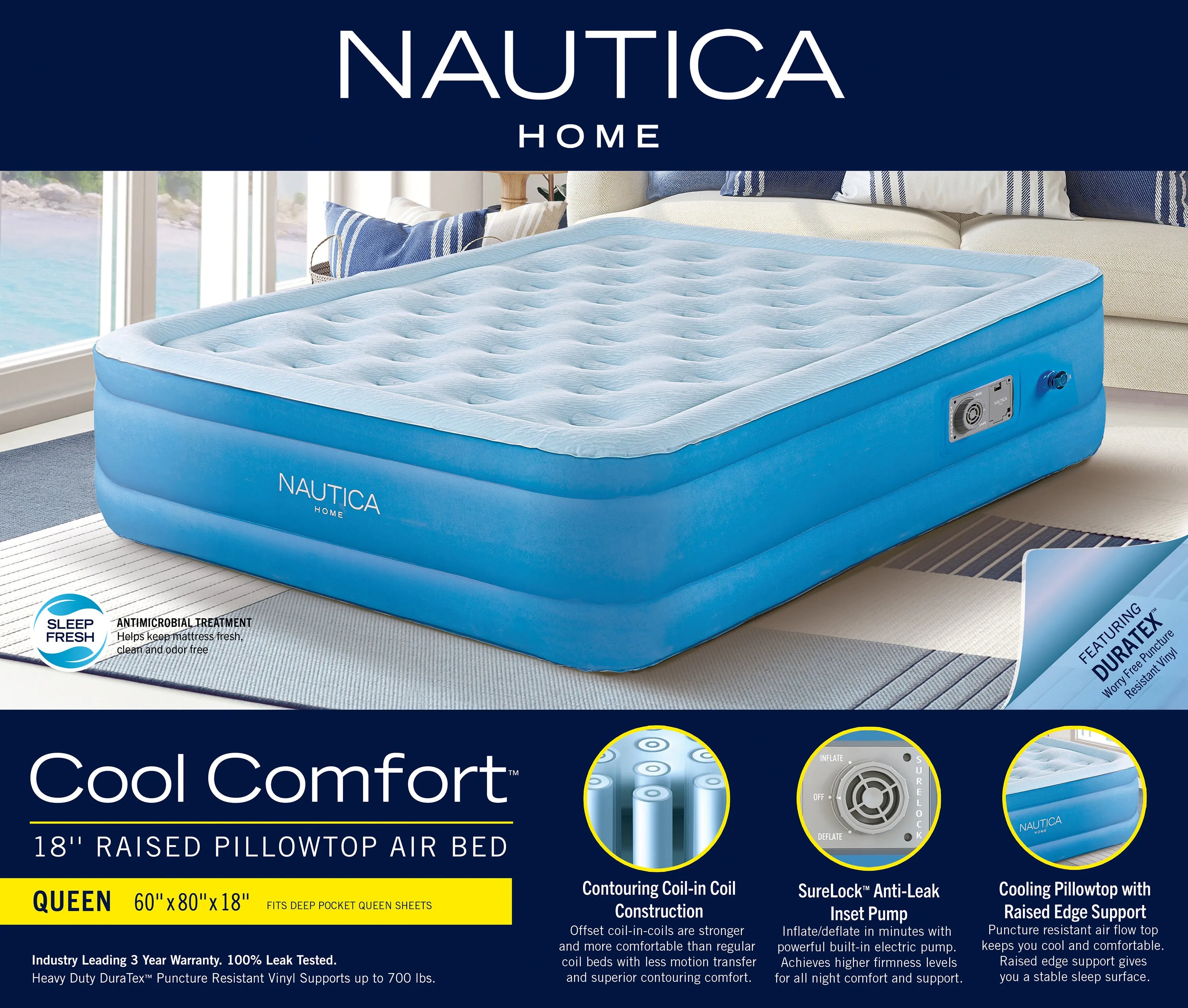 Nautica Home Cool Comfort™ Air Mattress