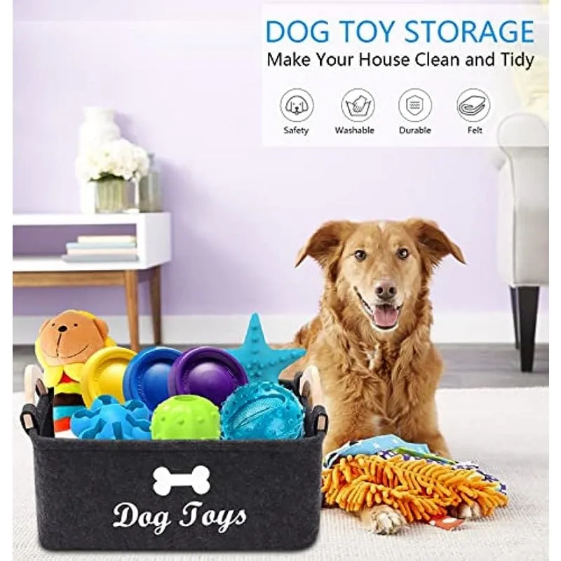 Pet Toy Box  Stylish Organizer for Toys Blankets  Food