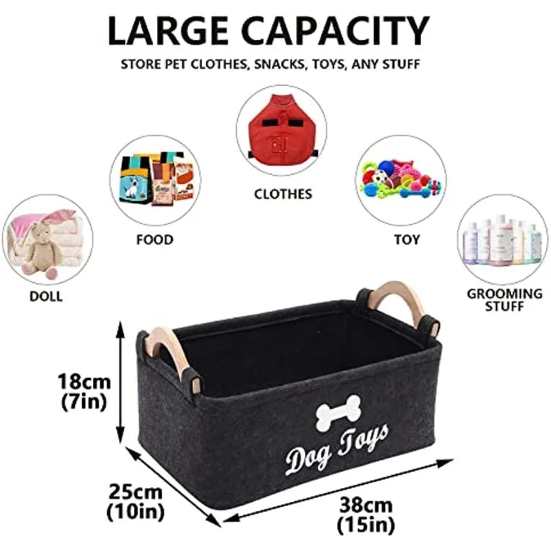 Pet Toy Box  Stylish Organizer for Toys Blankets  Food