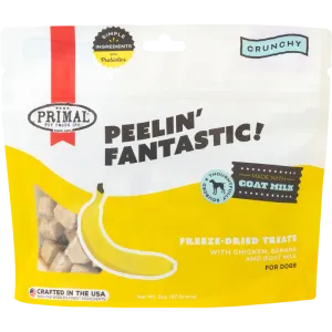 Primal Peelin' Fantastic Chicken, Banana, and Goat Milk Freeze Dried Dog Treats (2 oz)