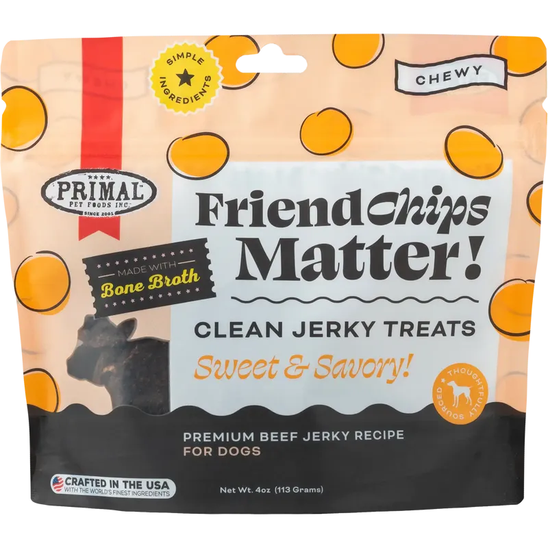 Primal Pet Foods Friend Chips Matter Jerky Treat Beef