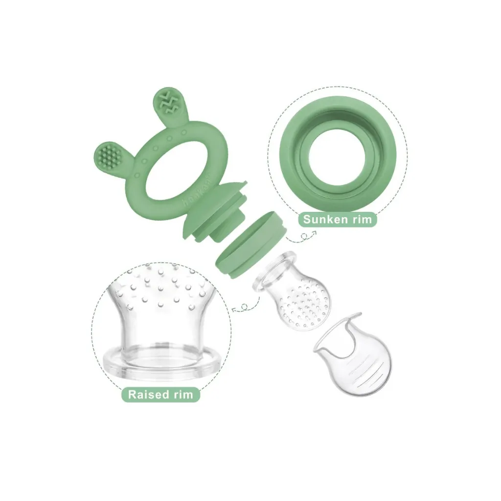 Silicone fresh food feeder and cover set replacement pouch