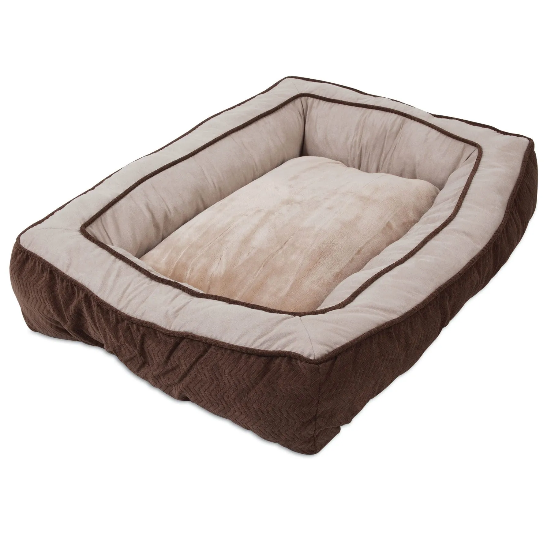 SnooZZy Chevron Chenille Bumper Bed - Chocolate