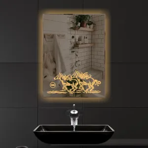 Spark Glass LED Sensor Mirror - White, Warm White, Mix Light - Ideal for Bathroom, Bedroom, Living Room, Hotel - Size: (15x18Inch)