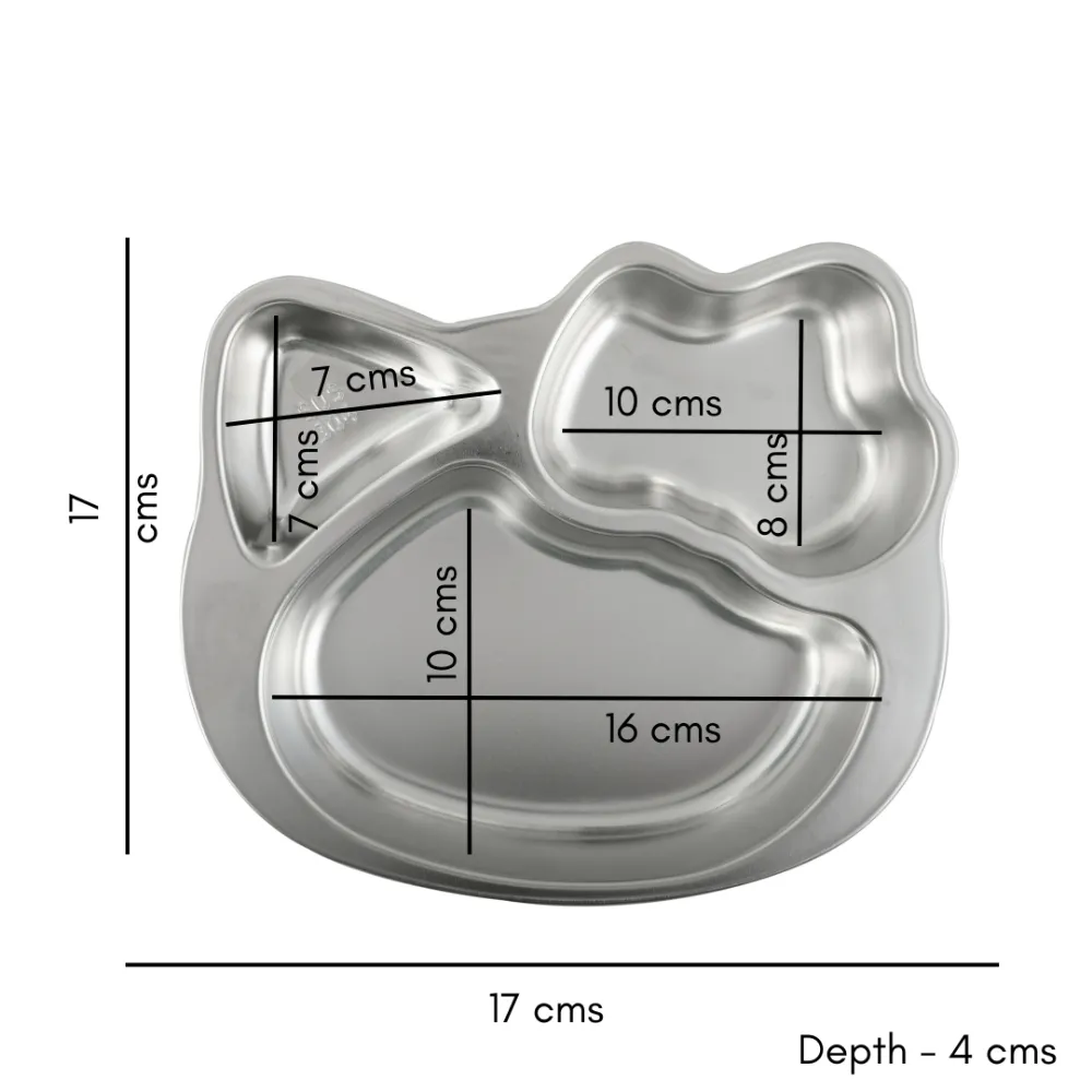 Stainless Steel Kitty Lunch Plate