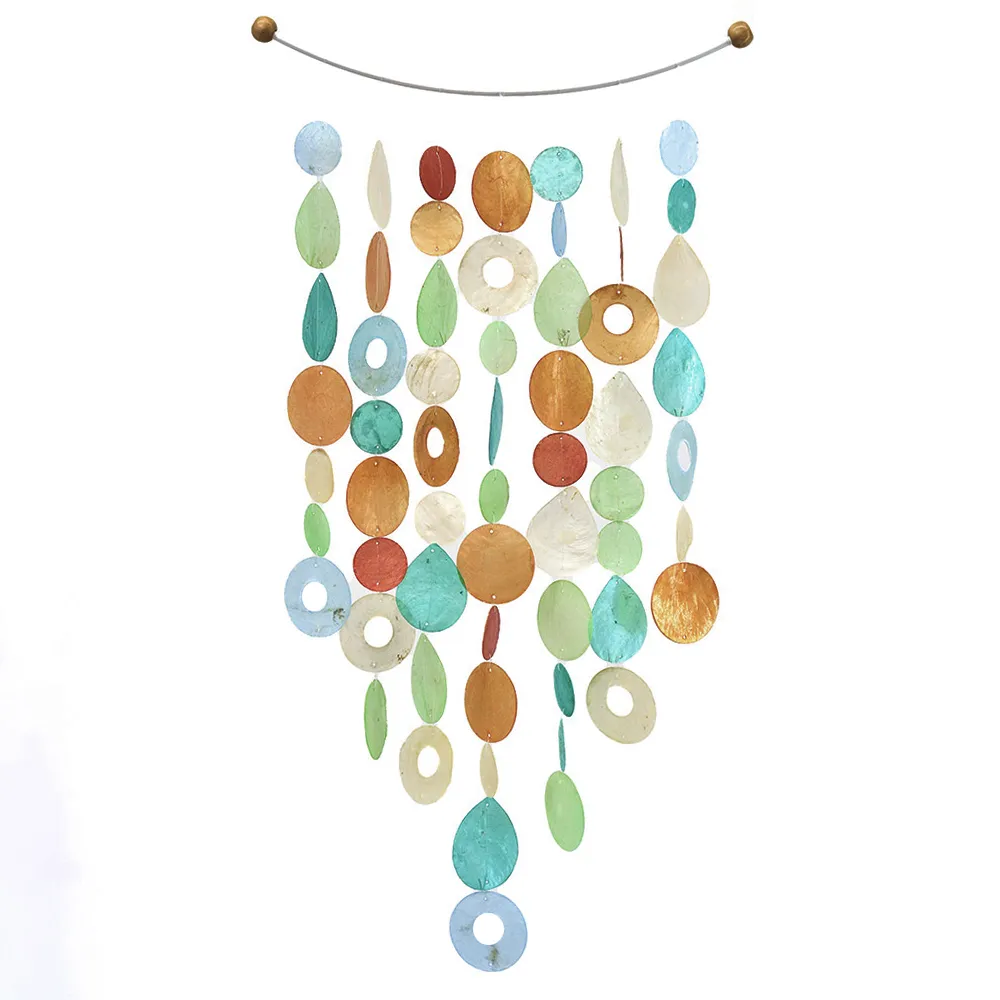 Tropical Flowers Inverted Arch Capiz Wind Chime