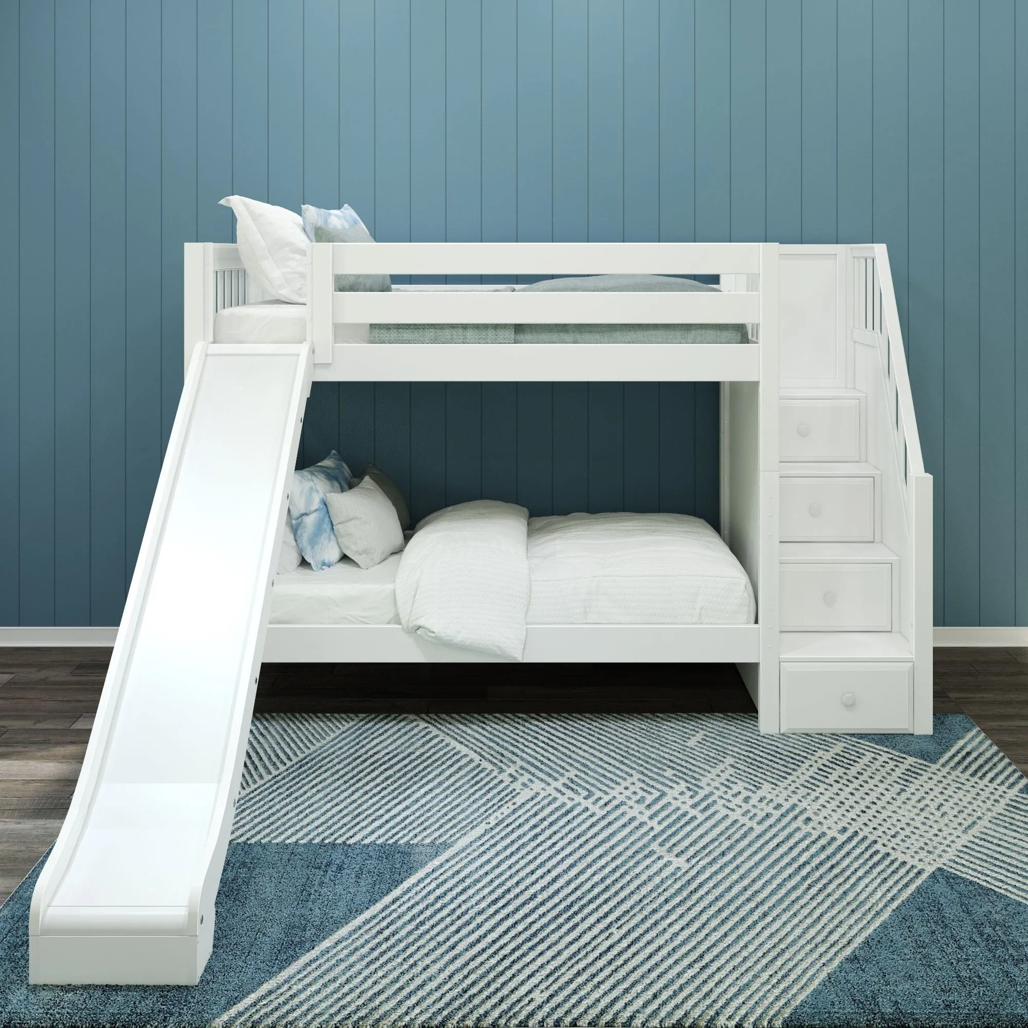 Twin Medium Bunk Bed with Stairs and Slide