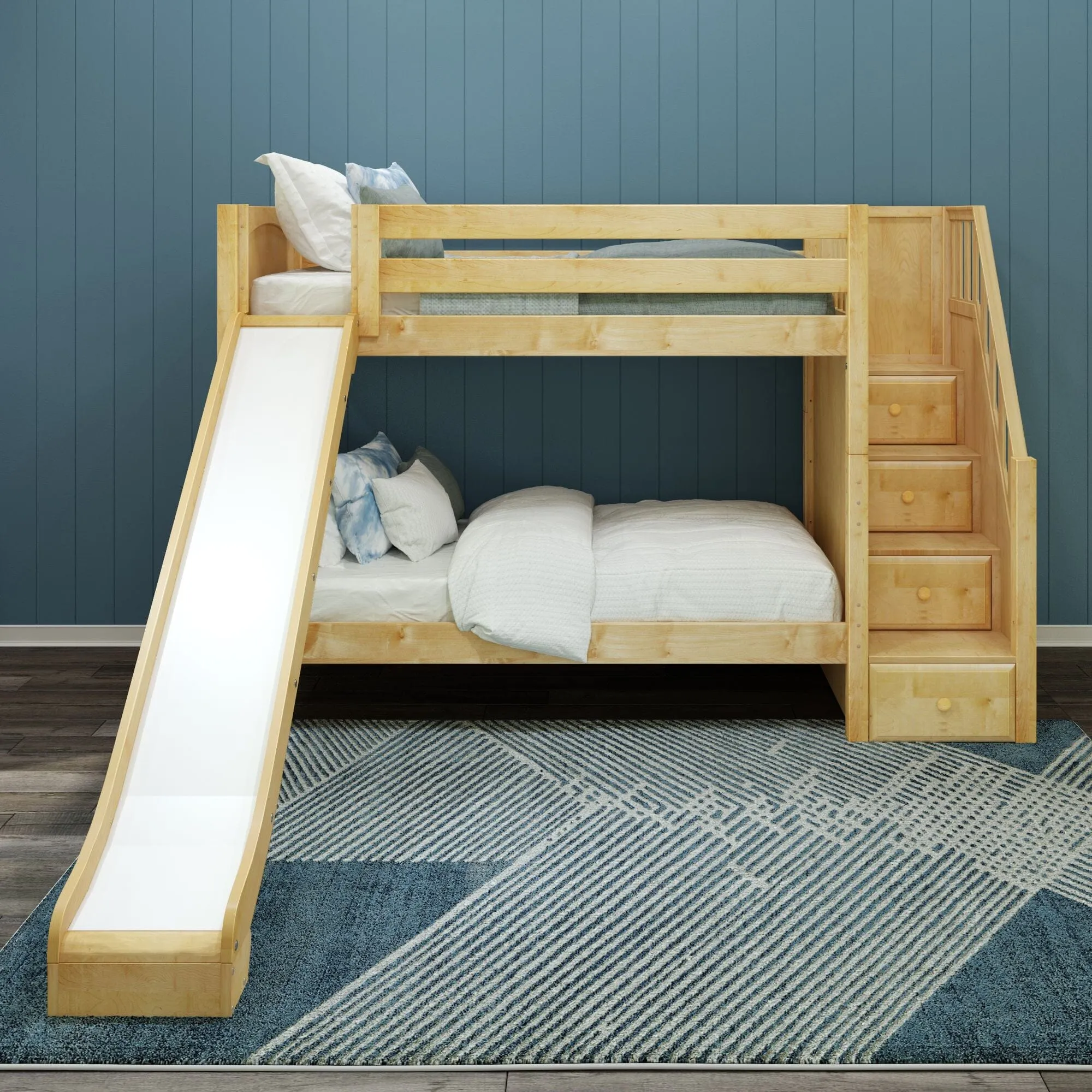 Twin Medium Bunk Bed with Stairs and Slide