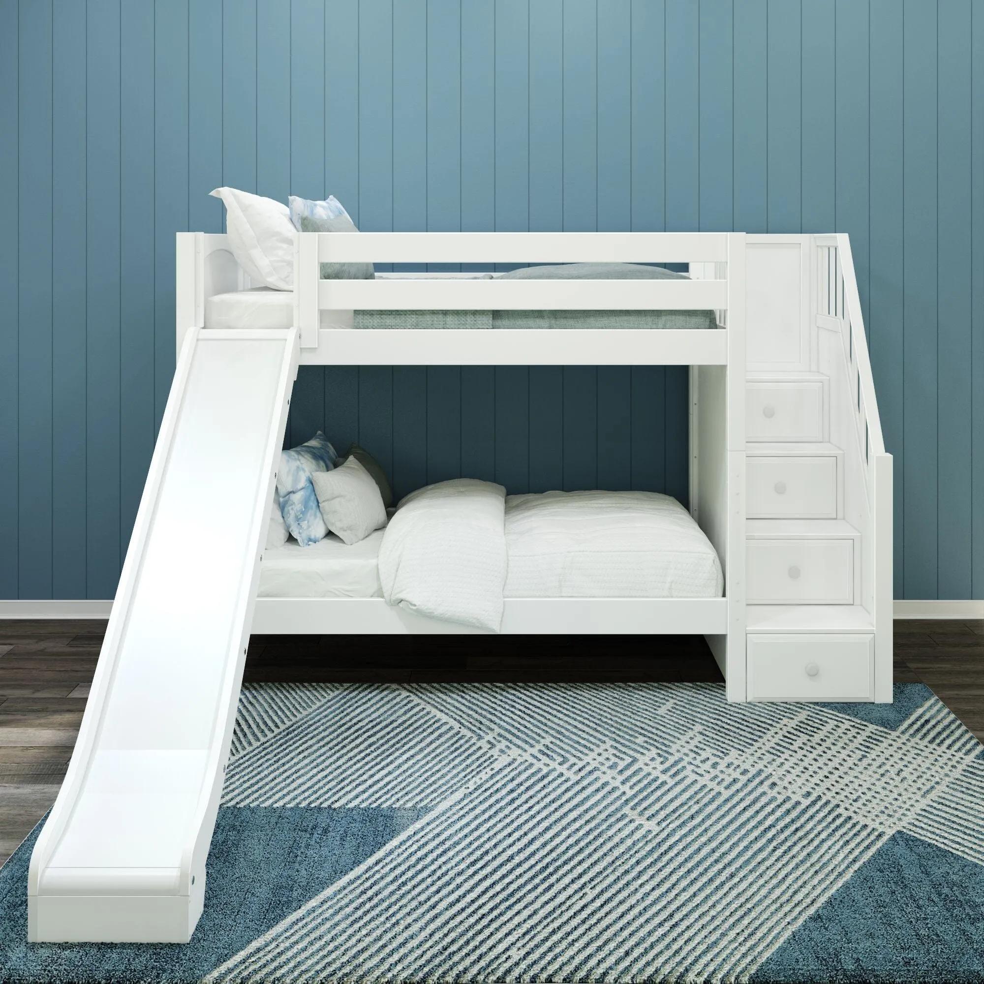 Twin Medium Bunk Bed with Stairs and Slide