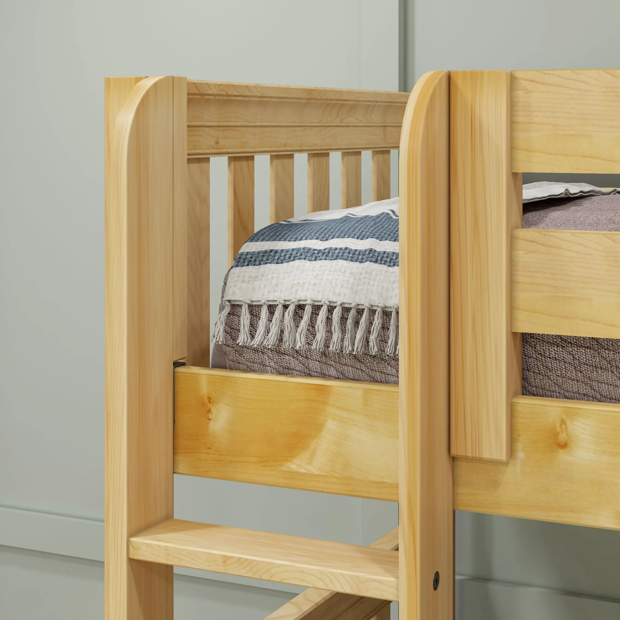 Twin Medium Corner Bunk with Straight Ladder and Angled Ladder