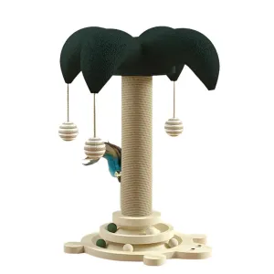 Wood Board Cat Scratching Post with Hanging Toys