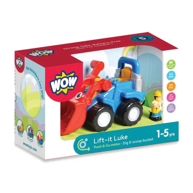 Wow Toys - Lift-it Luke Push and Go Toy Digger